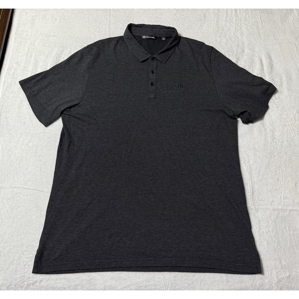 Travis Mathew Mens 3XL Short Sleeve Charcoal Gray Solid Polo Golf Shirt XXXL